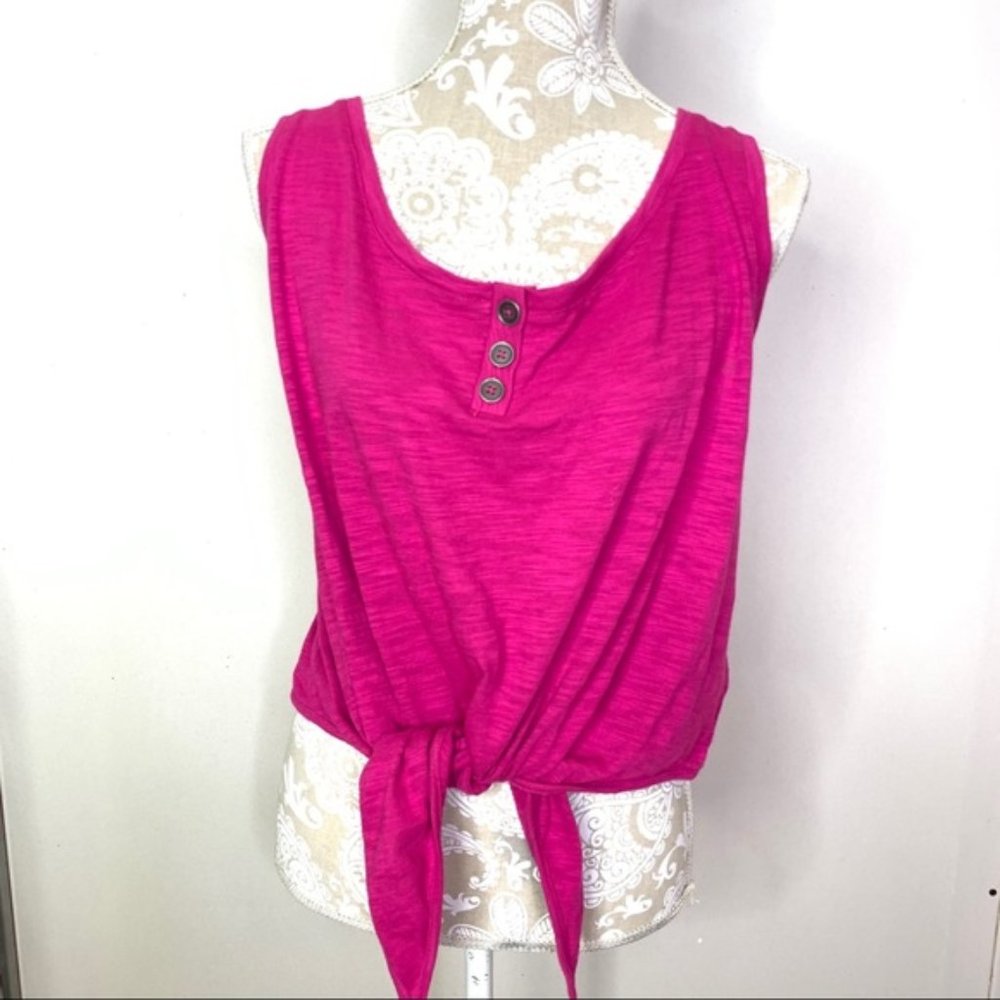 ModCloth Crop Tank 3X Waist Tie Fuchsia 1458